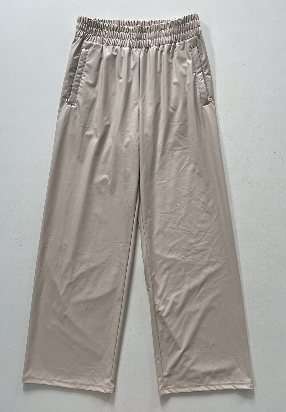 OFFLINE BY AERIE REAL LUXE FAUX LEATHER WIDE LEG PANTS WOMENS SMALL CREAM